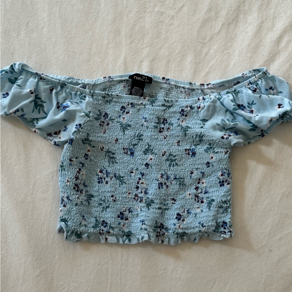 Rue21 Floral Off the Shoulder Crop Top